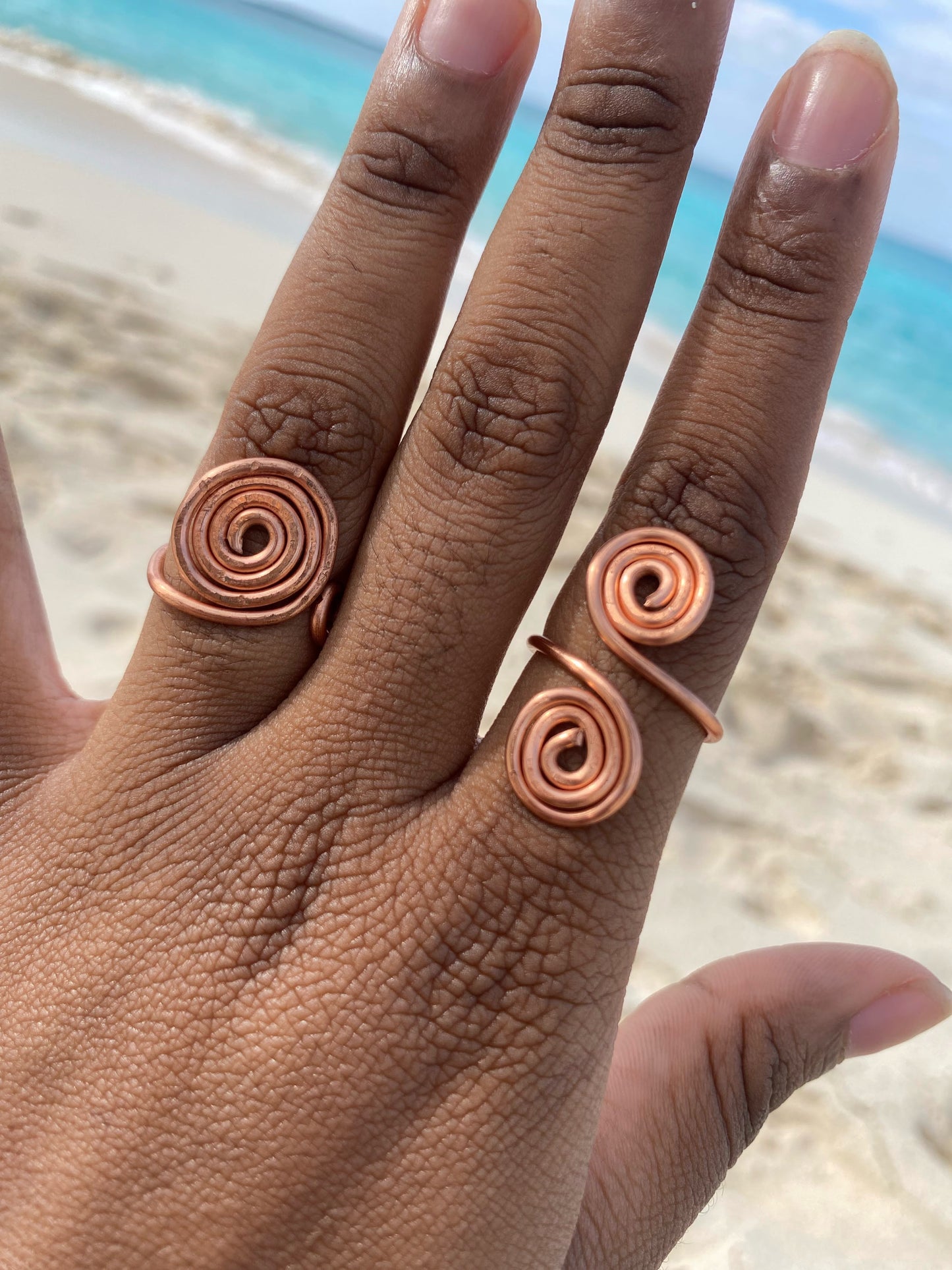 Copper spiral rings 🌀