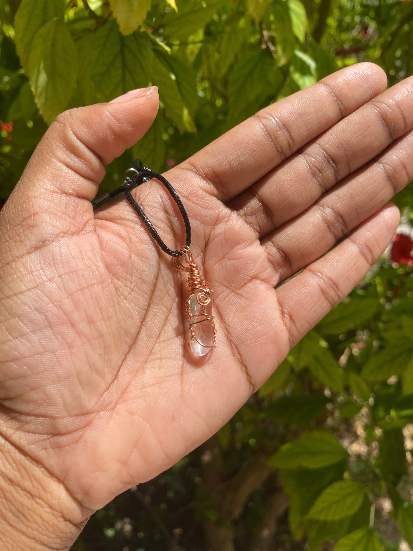 Clear quartz necklace