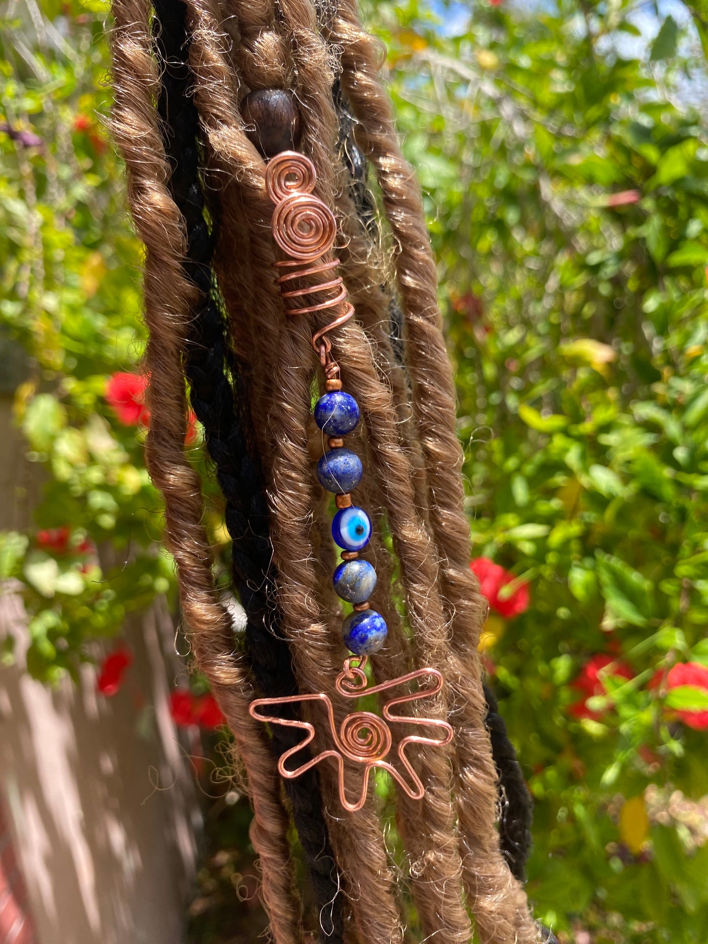 Lapiz lazuli hair cuffs