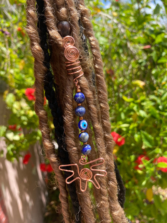 Lapiz lazuli hair cuffs