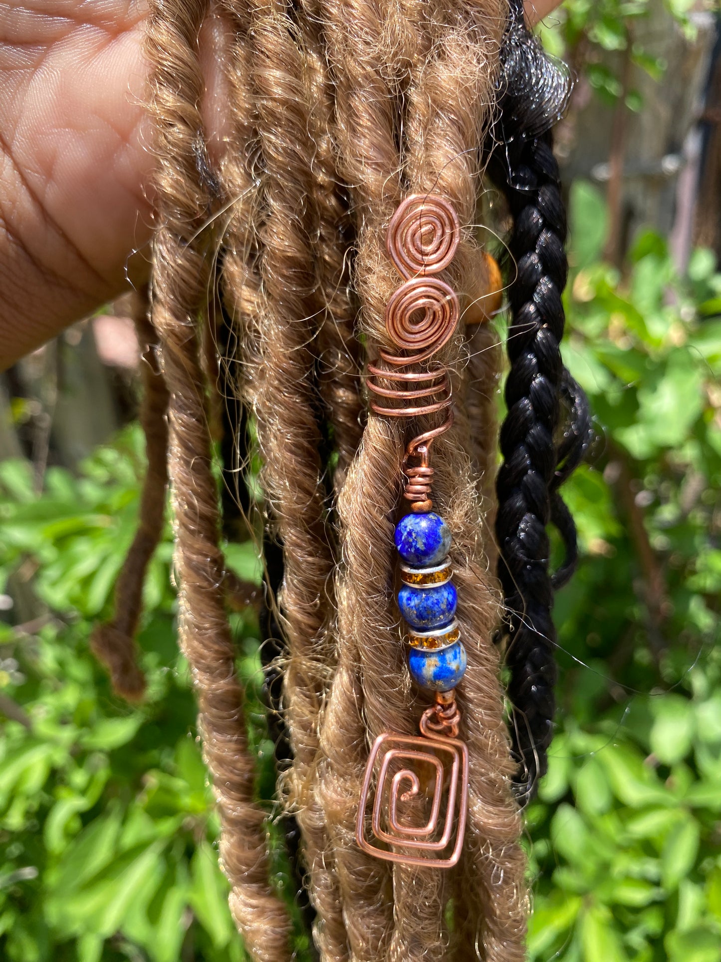 Lapiz lazuli hair cuffs