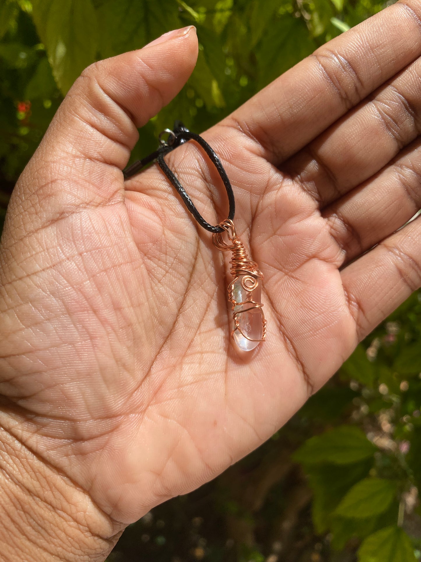 Clear quartz necklace