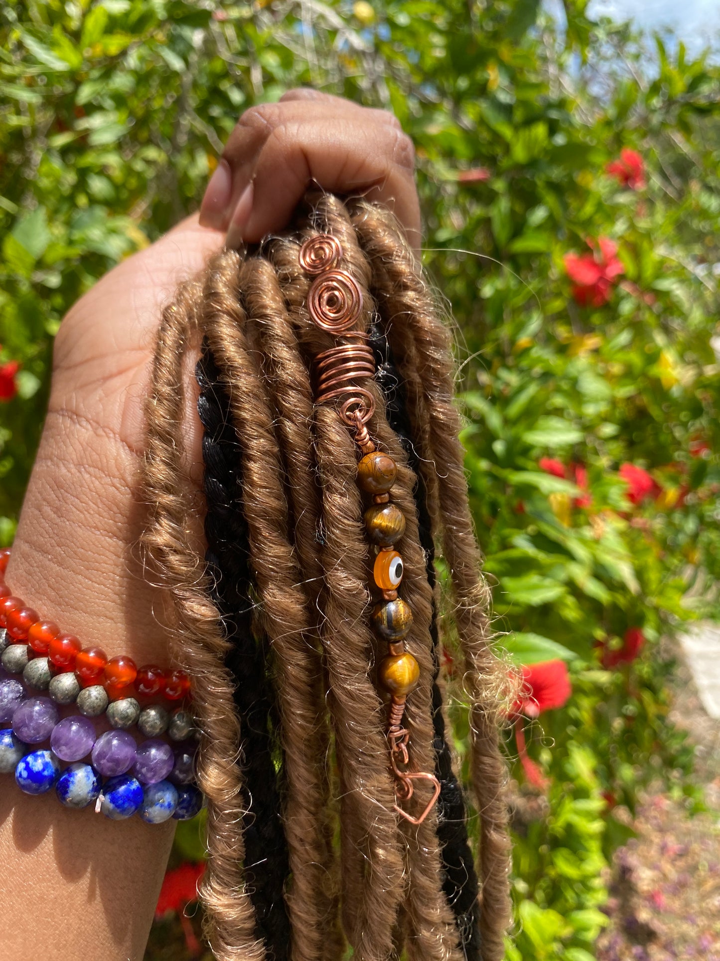 Tigers eye hair cuffs