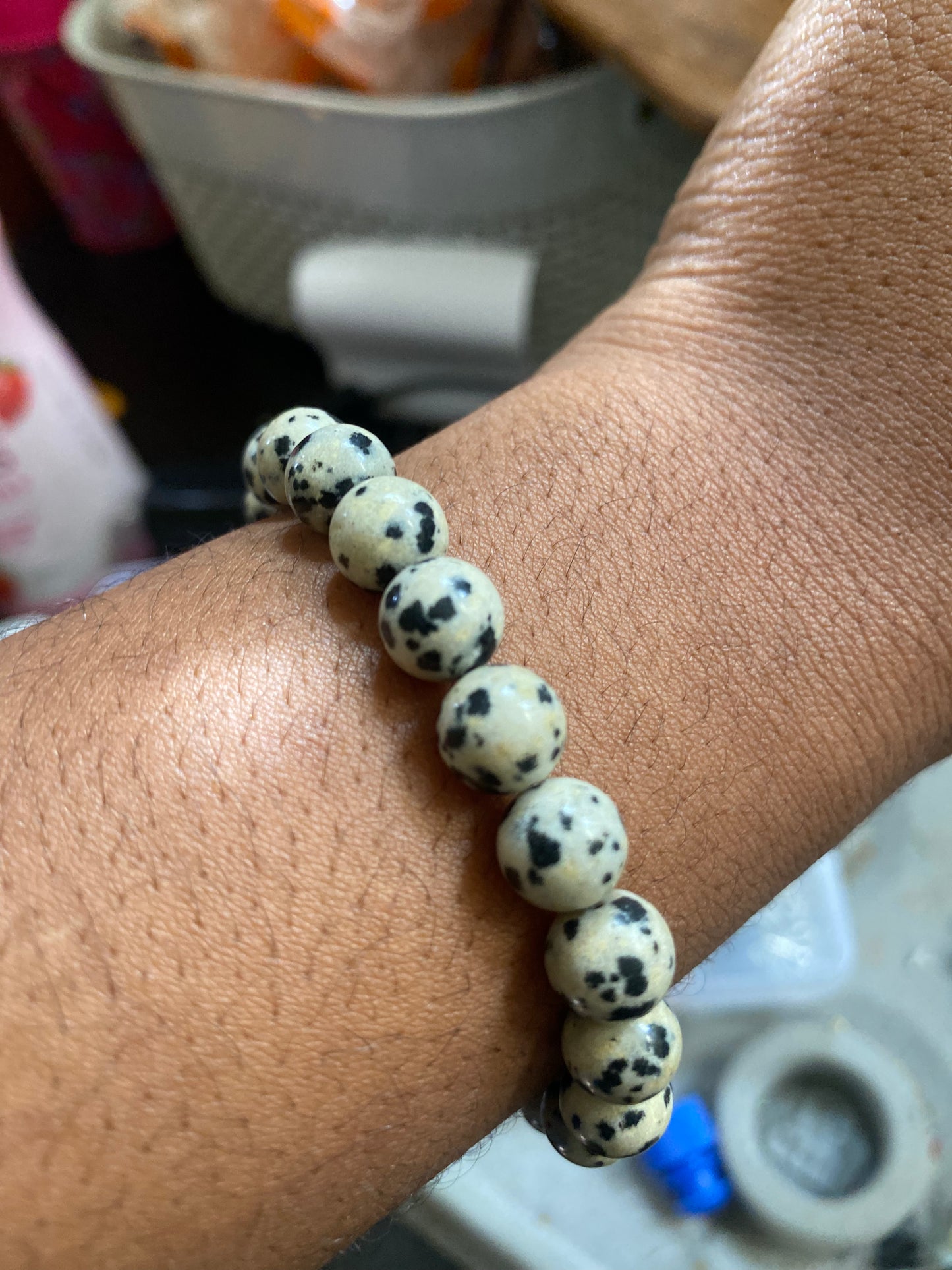Dalmatian jasper bracelet