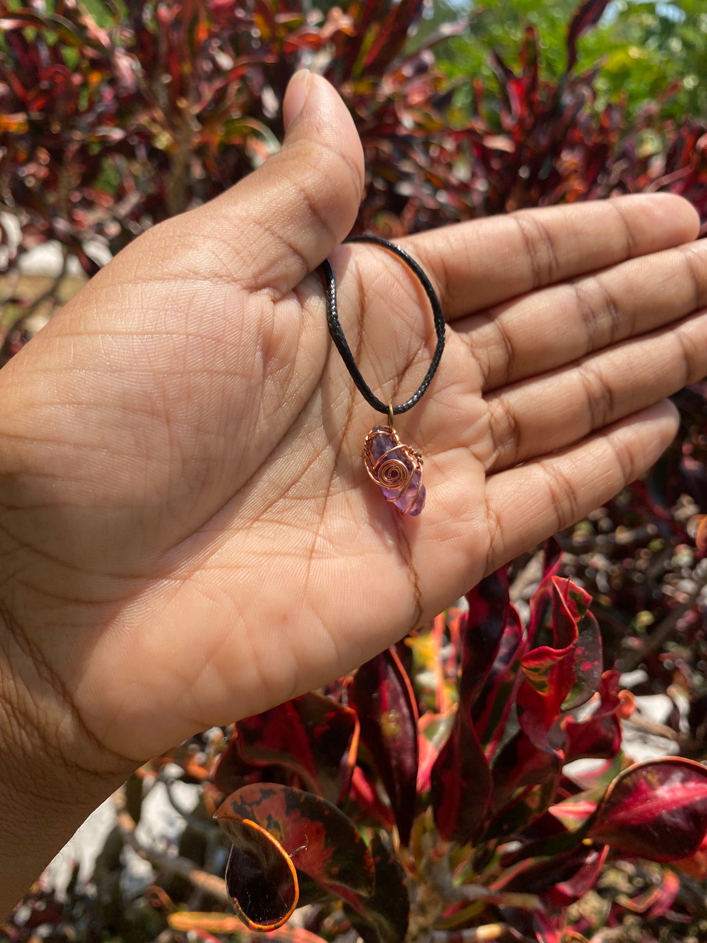 Amethyst chip necklace