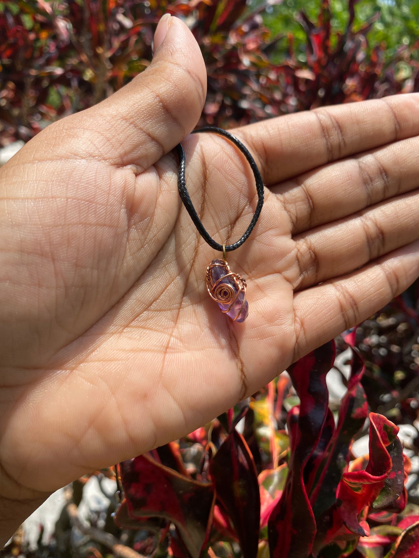 Amethyst chip necklace