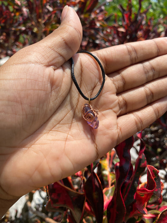 Amethyst chip necklace